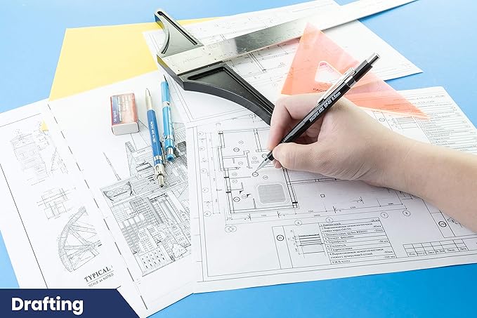 Pacific Arc Mechanical Pencil Set, .5 mm, .7mm, .9 mm Mechanical Pencil with 3 Spare Erasers, Refillable Lead Pencil Holder for Drafting, Sketching, and Drawing