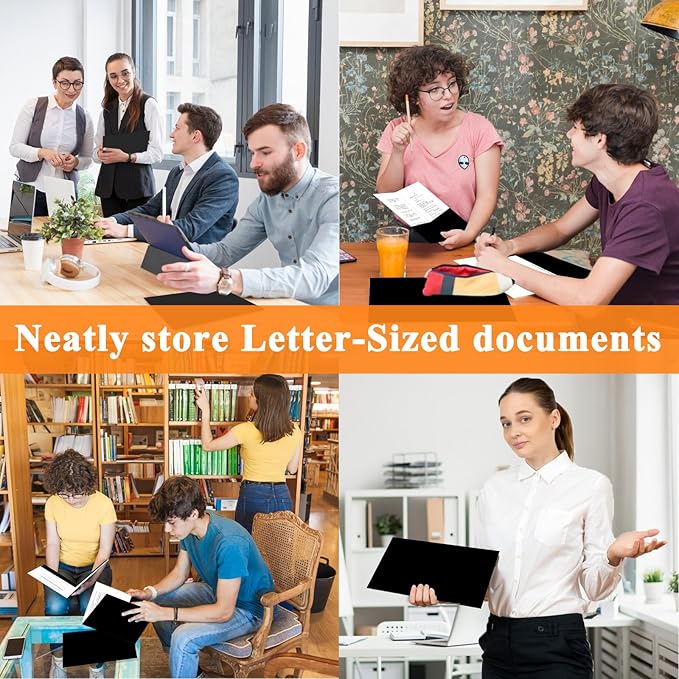 100Pcs Black Two-Pocket Heavyweight File Folder,Letter Size,Paper File Folder for School Office Home Bussines