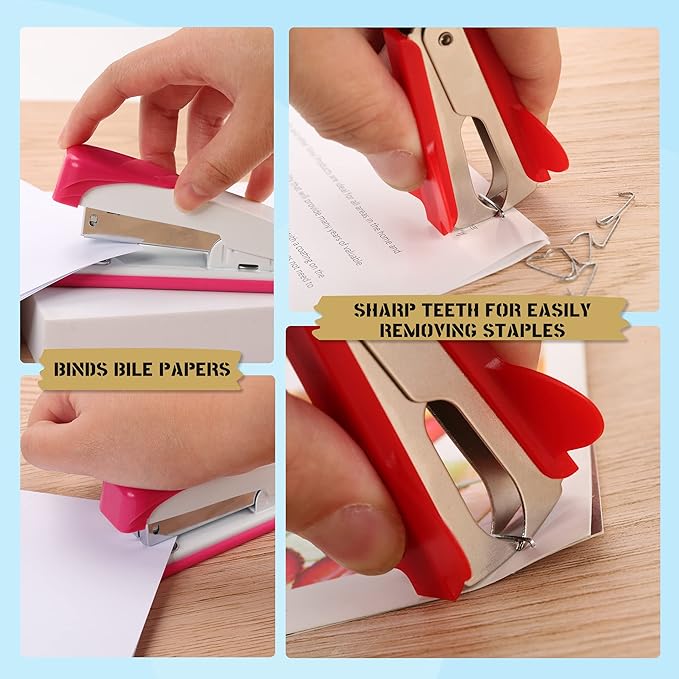 Ludato 39pcs Office Supplies Set - Desk Accessory Kit with Pen Holder Stapler Staples Staple Remover and Paper Clips - Complete Office Stationery Set for Home or Work