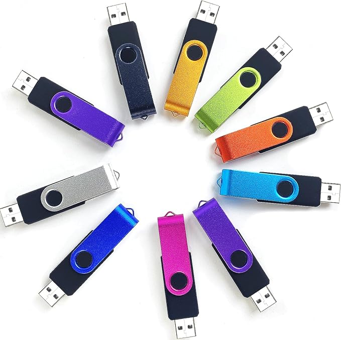 32GB USB Flash Drive 10 Pack 32 GB Thumb Drives TATMOHIK 2.0 USB Drive Bulk 32G Swivel Design Flash Drives Pack with LED Indicator 32 Gig Jump Drives Multipack Zip Drive Memory Stick PenDrive