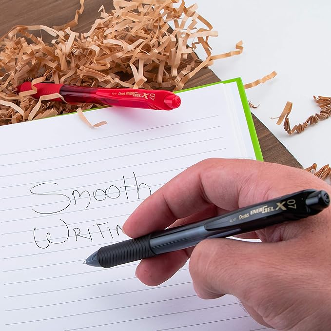 Pentel EnerGel-X Retractable Liquid Gel Pen, 0.5mm, Needle Tip, Assorted Ink, Pack of 5 (BLN105BP5M)