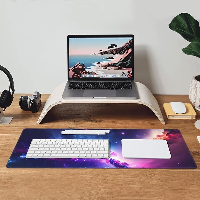 Colorful Night Sky Extended Big Mouse Pad Large,XL Gaming Mouse Pad Desk Pad,31.5x11.8inch Long Computer Keyboard Mouse Mat Mousepad with 3mm Non-Slip Base for Home Office Work
