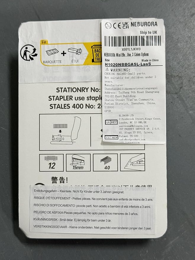 NEBURORA Mini Effortless Desktop Staplers with 400 Standard 26/6 Staples, 2-24 Sheet Capacity, Includes Built-in Staple Remover, Cute Stapler Gift for Student and Office Use, 3 Colors Options (Blue)