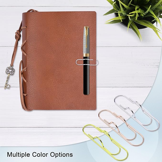 Wisdompro Pen Clip, 12 Pack Stainless Steel Pencil Clip Holder for Notebook, Books, Journal, Clipboard, Paper, etc. - 2.6 x 0.7 inch (Silver)