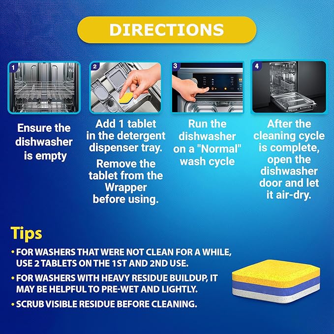 Washing Machine Cleaner Tablets Front Load 28 Pack & Dishwasher Cleaner Deodorizer Descaler Tablets 28 Pack Bundle - 1 Plus Year Supply - Septic Safe Eco Friendly Formula