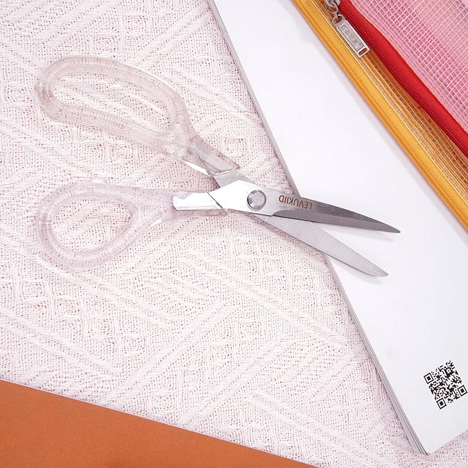 Fabric Scissors - 9 Inch Comfortable Handle All Purpose Scissors for Adults cutting,Tailor's Shears - All-Purpose Fabric, Crafting & Office & kitchen/Silver