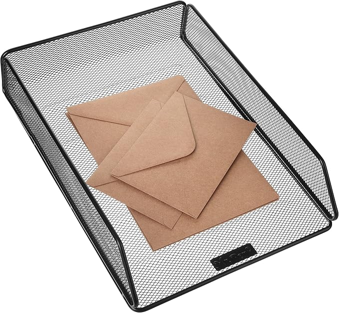 Mr. Pen Mesh Desk Organizer - Single Tray with Letter Tray, File Holder for Desk Paper Management