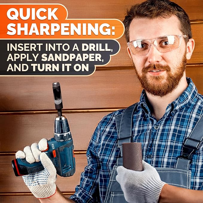 Leather Hole Punch Tool Set - 6 Pcs Drill Bits 3/16" 1/4" 5/16" 3/8" 7/16" 1/2" - High-Precision Leather Punch Tool for Belts, Fabric, and Crafts - Durable Carbon Steel, Sharp and Efficient