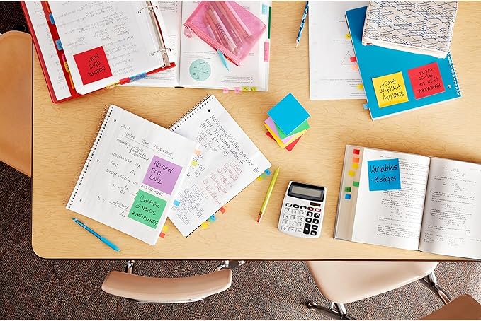 Post-it Super Sticky Notes, 5 Sticky Note Pads, 3 x 3 in., School Supplies, Office Products, Sticky Notes for Vertical Surfaces, Monitors, Walls and Windows, Purple Iris