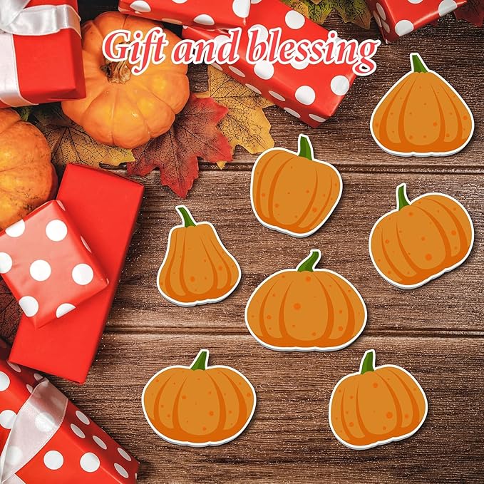 48PCS Fall Pumpkin Sticky Notes Cute Pumpkin Shape Memo Notes Self-Adhesive Fall Memo Notes for School Office Home Supplies Student Teacher Present 12 Styles Total 20 Sheets Each