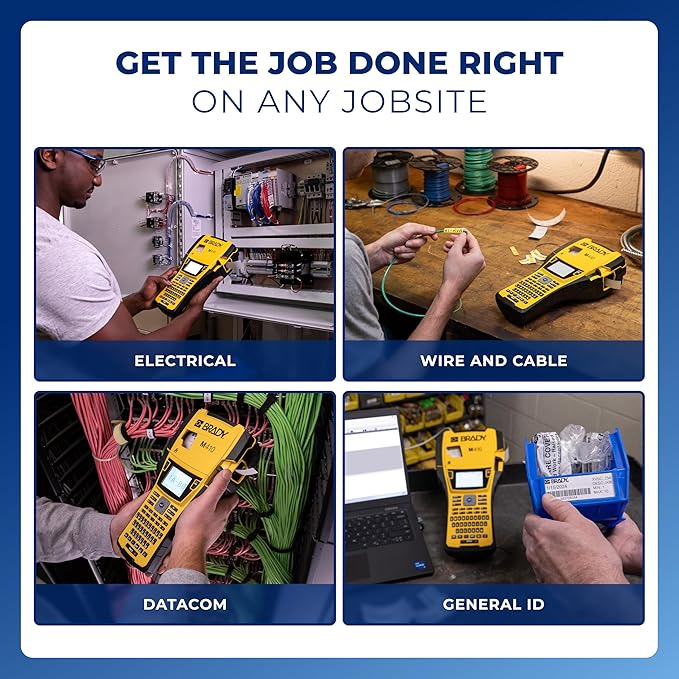 Brady M410 Handheld Portable Label Printer Kit with Product and Wire ID Software, Carrying Case, Rechargeable Battery and Charger, Magnetic and Utility Holders, 11.5" H x 6" W x 3.5" H