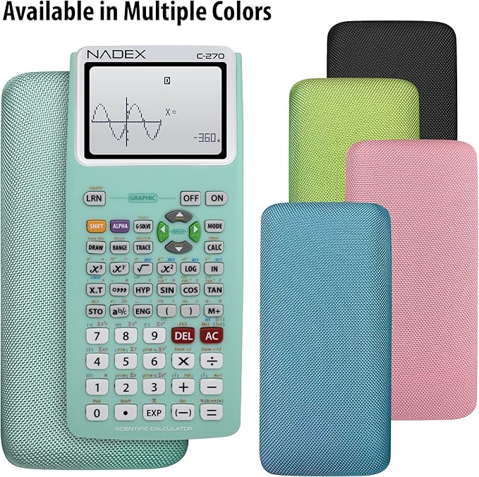 Scientific Calculator with Graphing, Includes Carrying Case, for College and High School Students, Calculus, Algebra, Geometry, Trigonometry, Statistics, Physics, Chemistry, Mint