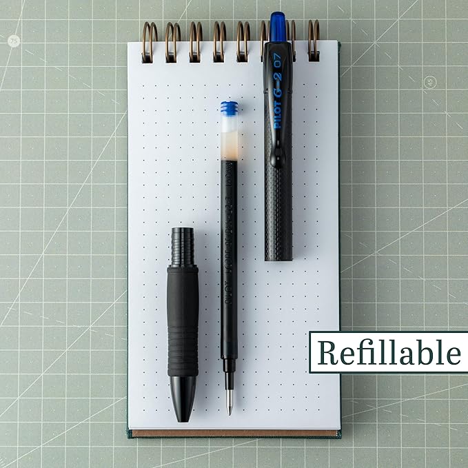 PILOT G2 Edge Blue Premium Gel Roller Pens, 0.7 mm Fine Point Pens, Sensory Writing Experience, 12ct Box - Ideal for School, Journaling & Office Writing