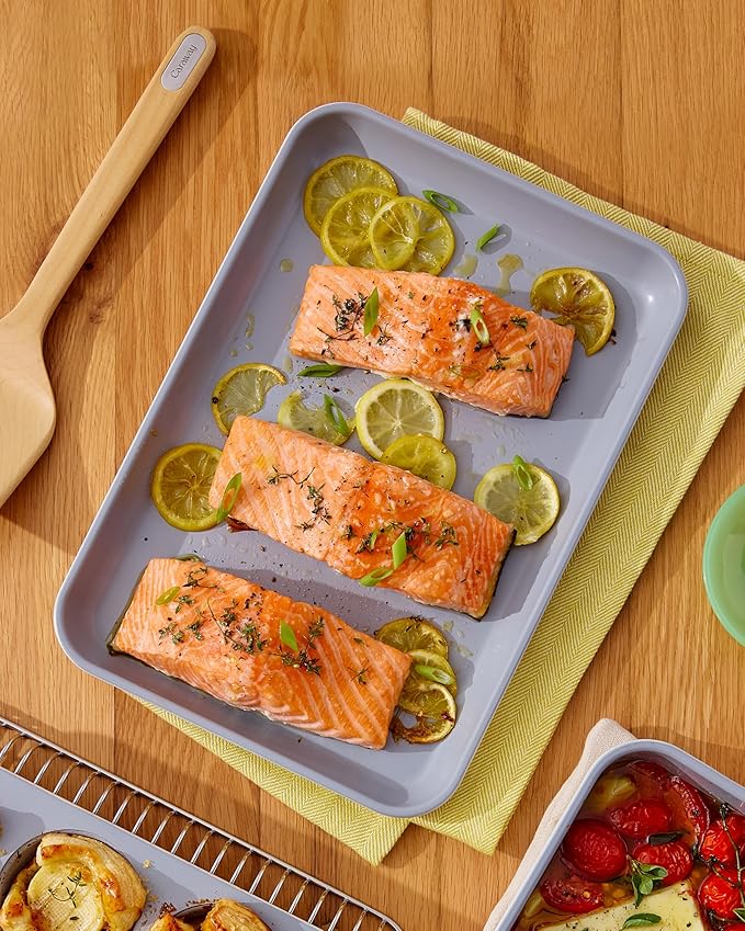 Caraway Nonstick Ceramic Small Baking Sheet (9x13”) – Non-Toxic, PTFE & PFOA Free – Oven Safe – Aluminized Steel Core – Mini Sheet Pan for Baking, Roasting & More - Perracotta