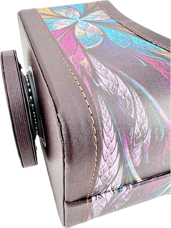 PU Leather Remote Control Holder,360 Degree Spinning Desk TV Remote Caddy,Desk Organizers and Accessories,for Controller,Media,Mail,Calculator,Mobile Phone,Pen Storage Holder(Pansy)