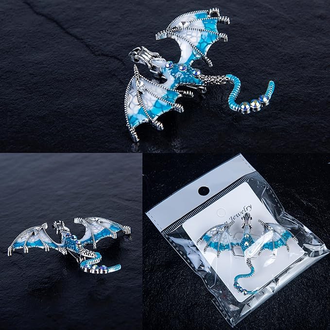 3D Dragon Eye Embossed Journal,Resin Engraving Notebook,Dnd notebook for Dragon Lovers ,Blank Paper,Hardcover Travel Notepad for Writing,Sketchbook,Collection,Gift,Decoration A4 and A5 Size (A5-Ice dragon with brooch)