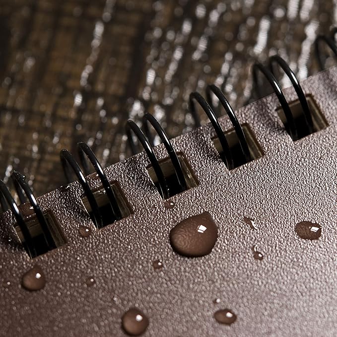 Rite in the Rain Weatherproof Top Spiral Notebook, 3" x 5", Brown Cover, Universal Pattern, 3 Pack (No. 435-3)