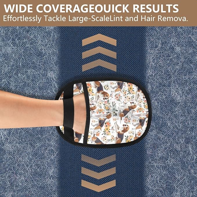 I·D Good Figure Pet Grooming Gloves Reusable Dog & Cat Hair Remover for Furniture, Car Interiors Multi-Surface Deshedding Tool for Carpets, Bedding & Home Cleaning