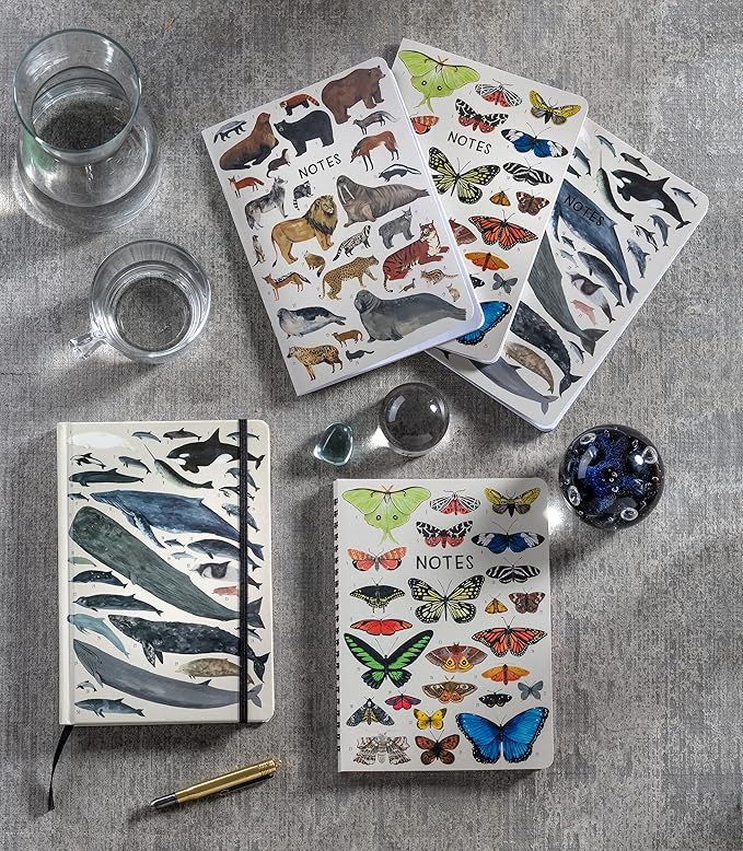 High Note Orders of the Animals Non-Dated Journal Notebook, 6" x 8.5" Lined Animal Journal with 183 Pages, Spot Gloss Cover, Elastic Band and Ribbon Bookmark