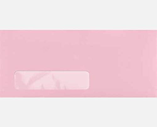 Limited Papers (TM) Regular Mailing And Business Envelopes, Left Hand Window, No. 10 (4.8 x 9.5 Inch), Gummed seal, 24 Pound, Variety of Colors And Quantities. (Pink, 500)