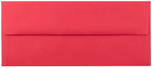 LUXPaper #10 Business Envelopes | 4 1/8" x 9 1/2" | Holiday Red | 60lb. Text | 500 Qty