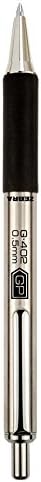 Zebra Pen G-402 Retractable Gel Pen, Stainless Steel Barrel, Fine Point, 0.5mm, Black Ink, 2-Pack