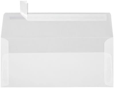 LUXPaper #10 Business Envelopes | Peel & Press | 4 1/8" x 9 1/2" | Clear Translucent | 30lb. Text | 50 Qty