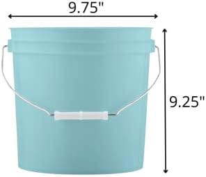 House Naturals 2 Gallon Aqua Food Grade BPA Free Made in USA Buckets pails with White Screw On Lids(Pack of 3)