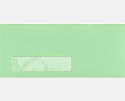 Limited Papers (TM) Regular Mailing And Business Envelopes, Left Hand Window, No. 10 (4.8 x 9.5 Inch), Gummed seal, 24 Pound, Variety of Colors And Quantities. (Green, 1000)