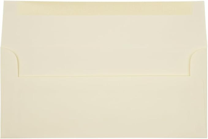 JAM PAPER #10 Business Strathmore Envelopes - 4 1/8 x 9 1/2 - Ivory Wove - 50/Pack