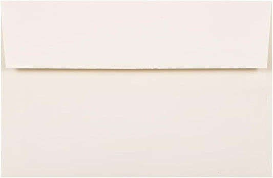 JAM PAPER A9 Strathmore Invitation Envelopes - 5 3/4 x 8 3/4 - Natural White Wove - 50/Pack