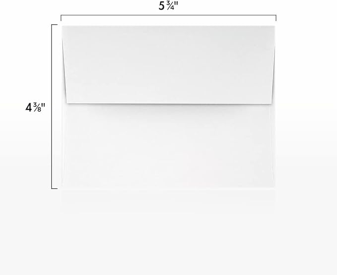 LUXPaper A2 Foil Lined Invitation Envelopes | Peel & Press | 4 3/8" x 5 3/4" | White w/Black LUX Lining | 70lb. Text | 50 Qty