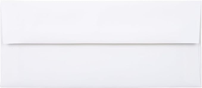 JAM PAPER #10 Business Strathmore Envelopes - 4 1/8 x 9 1/2 - Bright White Linen - 50/Pack