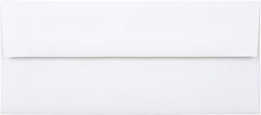 JAM PAPER #10 Business Strathmore Envelopes - 4 1/8 x 9 1/2 - Bright White Linen - 50/Pack