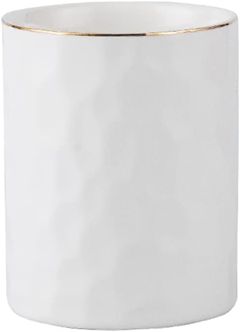 Ceramic Pen Holder Stand Cup Pencil Holder Organizer Makeup Brush Holders for Home Office Desk (White)