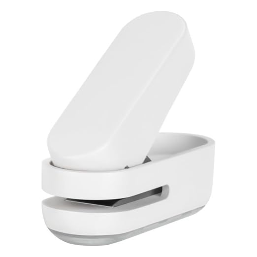 Knamoda Mini Small Hole Puncher White Color, 10 Sheet Paper Hole Puncher Capacity Single Hole Puncher for Office Use Or Gift for Students (White)