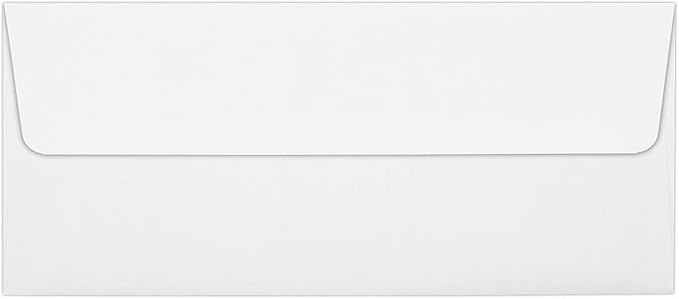 LUXPaper #10 Foil Lined Business Envelopes | Peel & Press | 4 1/8" x 9 1/2" | White w/Red LUX Lining | 60lb. Text | 50 Qty