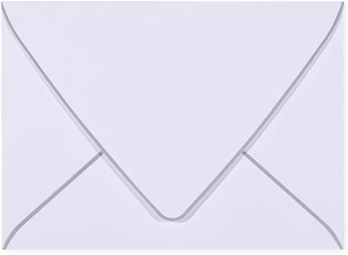 A7 White Envelopes With Silver Border, Invitation 5 x 7 Envelopes - 50 Pack, For 5x7 Cards| Self Seal| Perfect for Weddings, Invitations, Photos, Baby Shower| 5.25 x 7.25 inch(White-Silver Border)