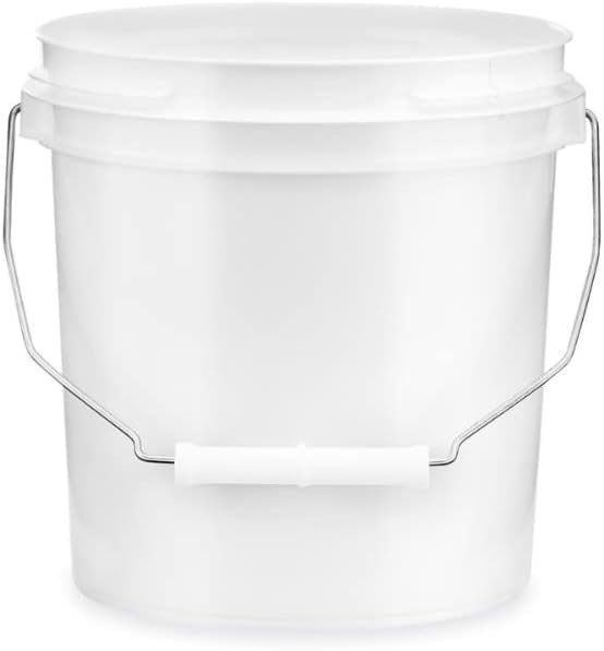House Naturals 1 Gallon Plastic Bucket Container with Lid Food Grade BPA Free Made in USA (Pack of 6)