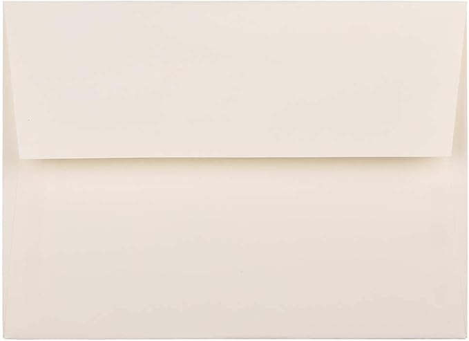 JAM PAPER A7 Strathmore Invitation Envelopes - 5 1/4 x 7 1/4 - Ivory Wove - 50/Pack
