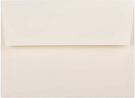 JAM PAPER A7 Strathmore Invitation Envelopes - 5 1/4 x 7 1/4 - Ivory Wove - 50/Pack