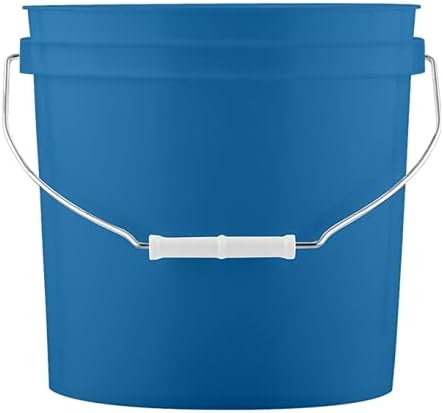 House Naturals 2 Gallon Buckets pails with Screw On White Lids (Pack of 3) - Food Grade - BPA Free Made in USA Blue Red White Colors