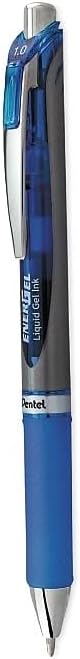 Pentel BL80C EnerGel RTX Retractable Liquid Gel Pen, 1 mm, Black/Gray Barrel, Blue Ink