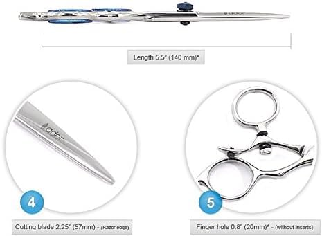 Suvorna Swivel Hair Scissors Professional - Barber Scissors for Hair Cutting - 5.5" J2 420 Japanese Stainless Steel hair cutting scissors for Trimming & Grooming - Hair Shears for Women & Men