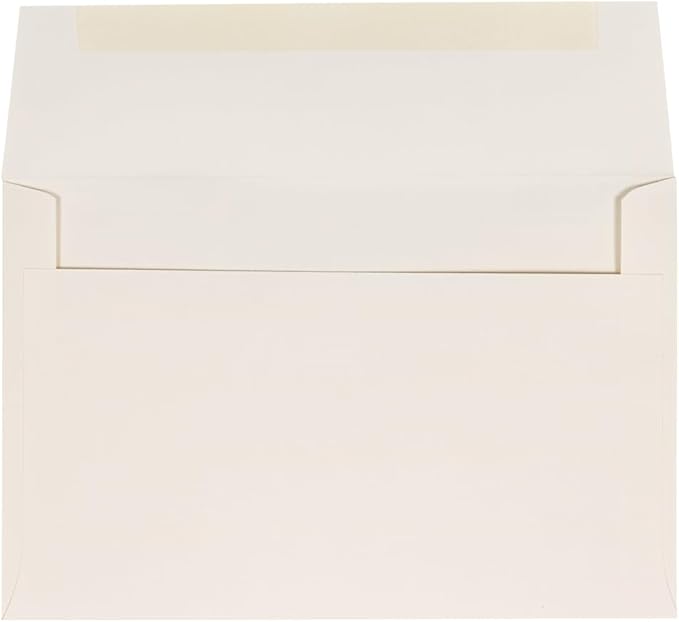 JAM PAPER A9 Strathmore Invitation Envelopes - 5 3/4 x 8 3/4 - Natural White Wove - 50/Pack
