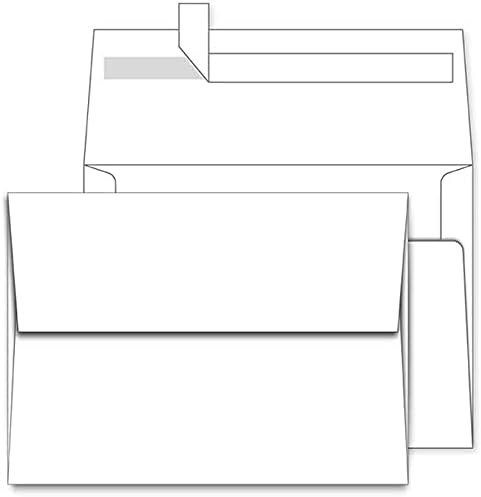 5x7 envelopes for invitaions 50 Pack A7 White Envelopes Quick Self Seal,for 5x7 Cards Perfect for Weddings, Invitations, Photos, Graduation, Baby Shower 5.25 x 7.25 inches，AZAZA