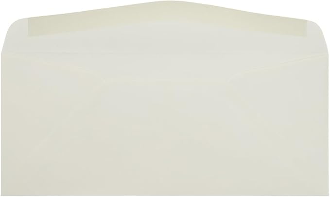JAM PAPER #10 Business Strathmore Envelopes - 4 1/8 x 9 1/2 - Natural White Wove - 50/Pack