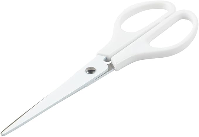 JAM PAPER Arts & Crafts Scissors - 6 3/4 Inch - White - Ergonomic Handle & Stainless Steel Pointed Tip Blades - Sold Individually