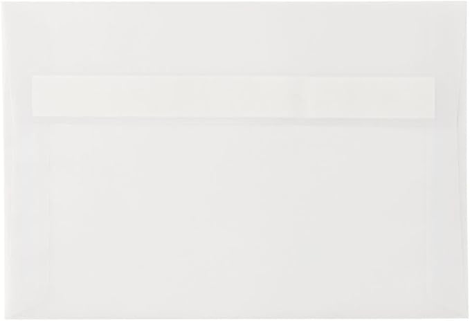 LUXPaper A8 Invitation Envelopes (5 1/2 x 8 1/8) - Clear Translucent (50 Qty) | Perfect for Invitations, Announcements, Sending Cards, 5x7 Photos | 4885-00-50