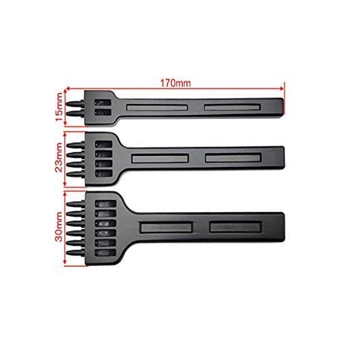 4mm 2/4/6 Claw Tooth Leather Stitching Chisels Round Hole Punching Tool Set for DIY Leather Craft